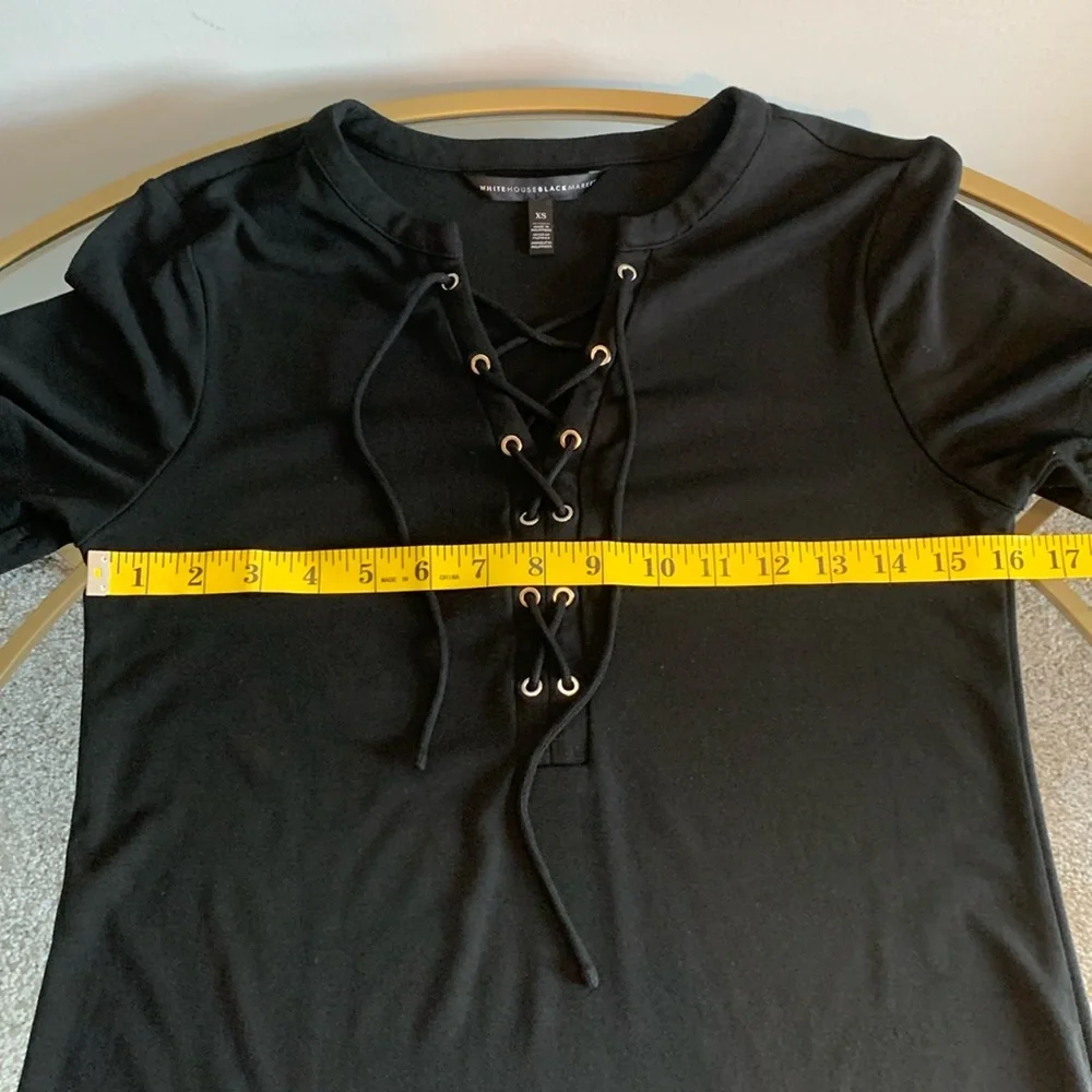 White House Black Market Black Dress With Tie Front Size XS - Picture 11 of 16